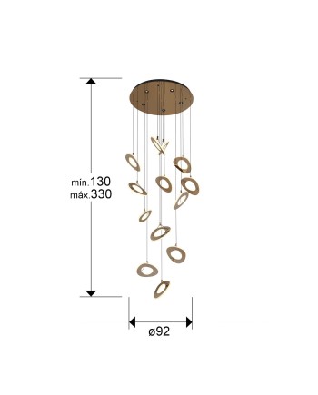 MIRENA- LAMPARA 13L ORO ROSA